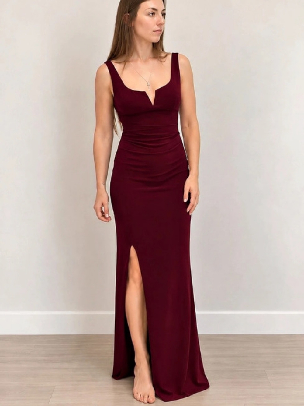 Burgundy Maxi Dress Like New - Medium